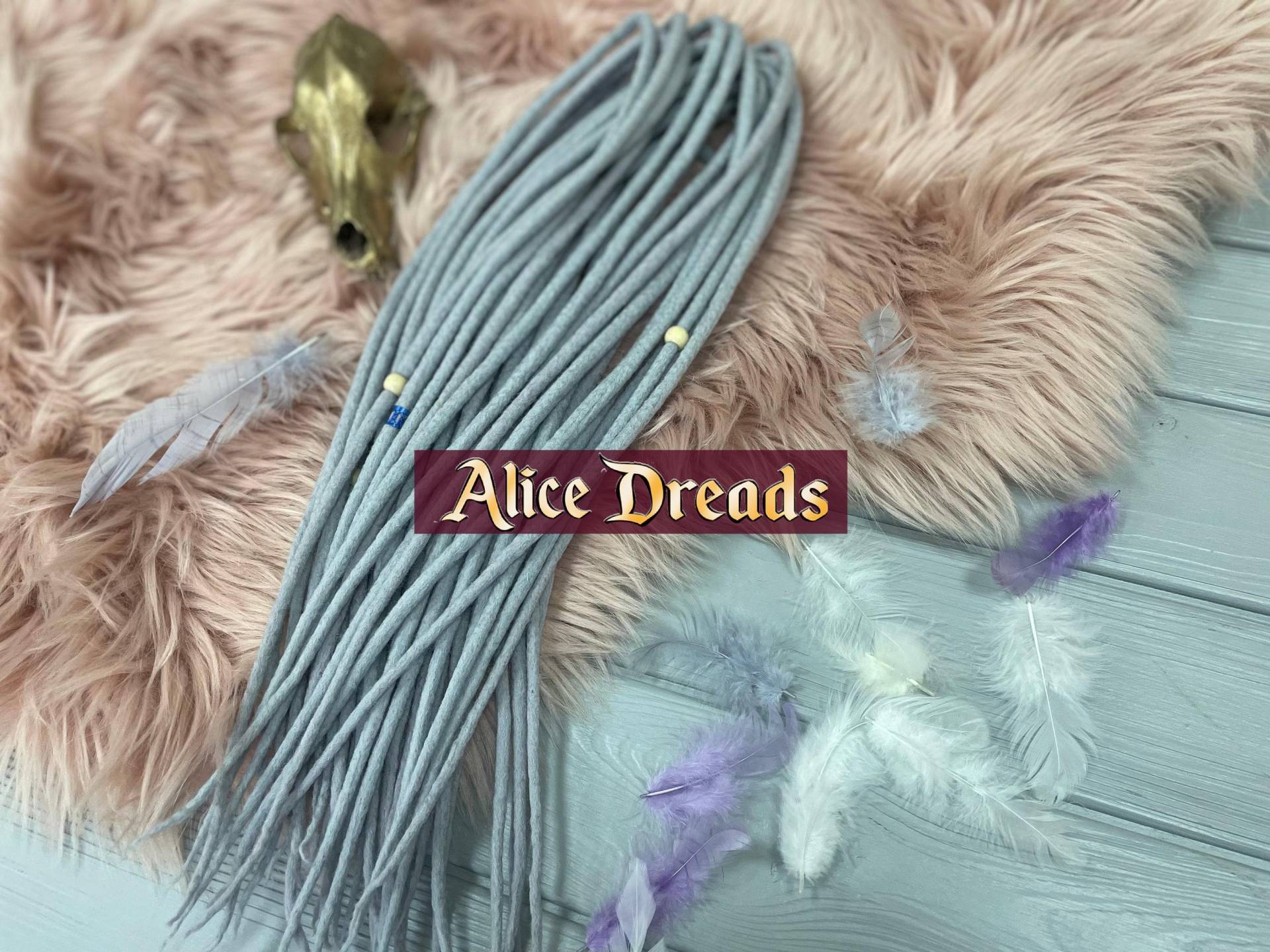 Deadlock Erweiterungen Doppelendige Dreads Wolle De Dreadlocks Silber Grau Platin Set von AliceDreads