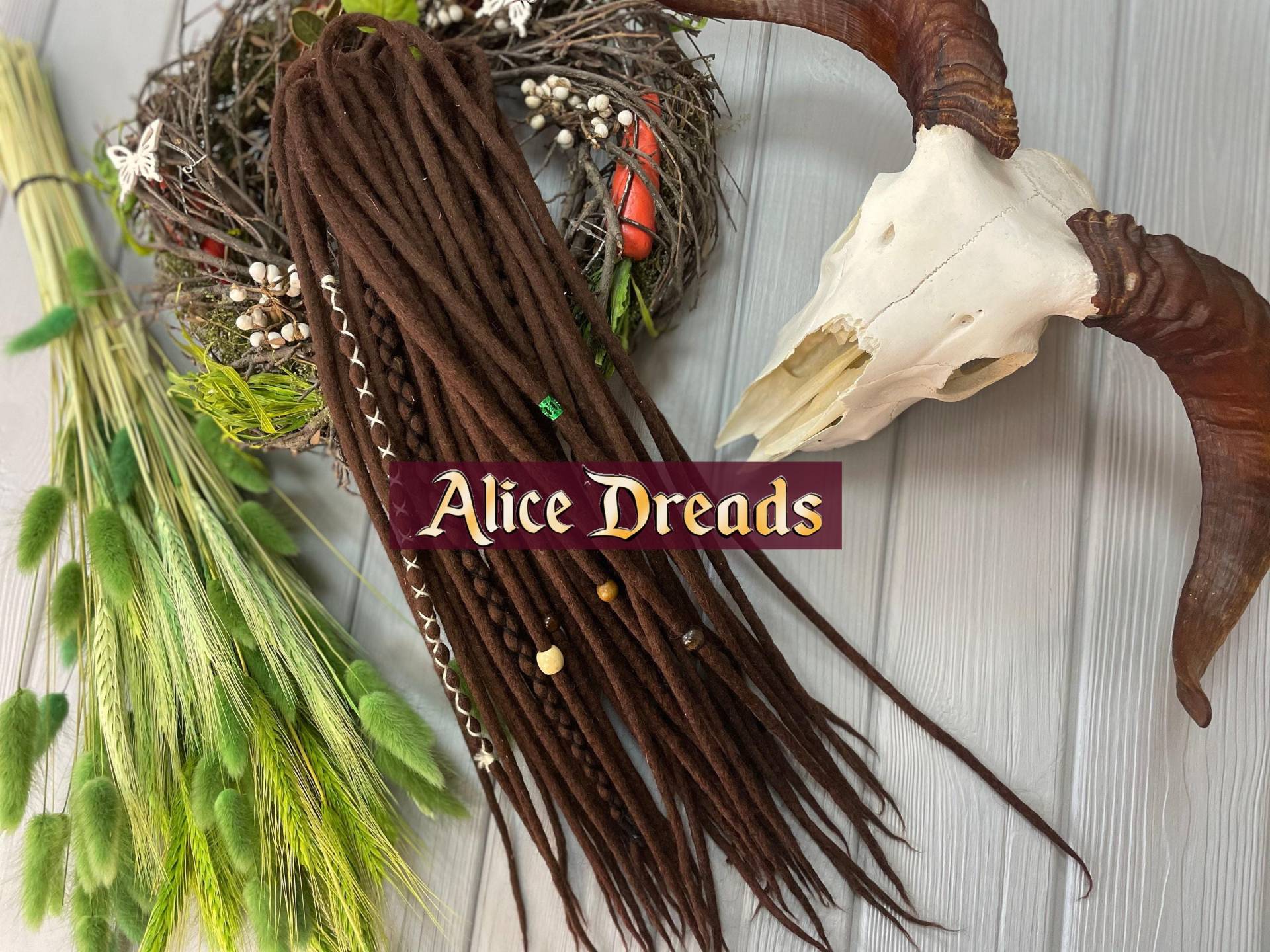 Dreads Komplettes Set Von Wolle Dreadlocks Handgemachte Doppelseitige Boho Für Hochzeit Prinzessin von AliceDreads