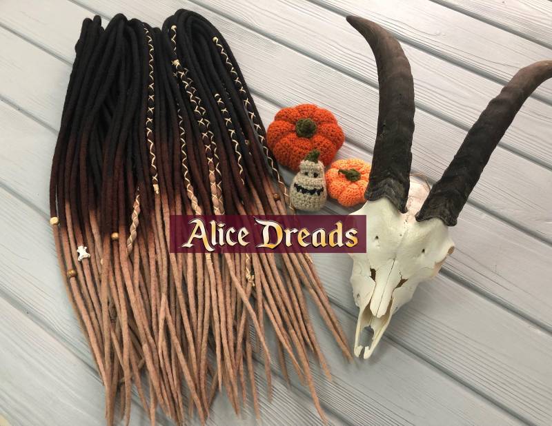 Set Von Wolle De Dreads Dreadlock-Verlängerungen Doppelendige Dreadlocks Schwarz Dunkelbraun Bis Hellbraun Beige Dunkelblonde Locken Alice von AliceDreads