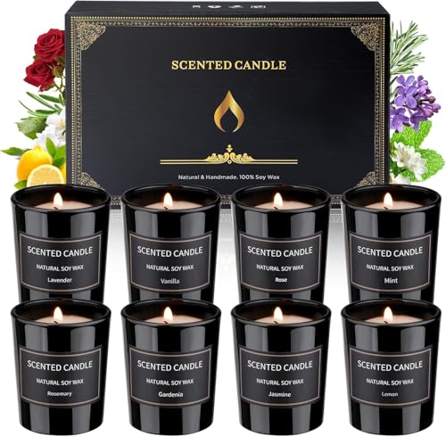 Dsclavacy Duftkerzen Geschenke für Frauen, 8 Pack 96.4 g Kerzen Set, Natürliches Sojawachs, Aromatherapie Kerzen für Geburtstag, Weihnachtsgeschenke von Alikiai