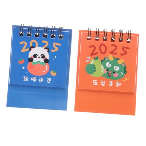 2 Stück Mini Kalender Mini Notizblöcke Desktop Dekoration Schreibtischdekoration Bürokalender 2025 Tischkalender Standkalender Schreibtischkalender Mini Desktop Kalender Alipis von Alipis