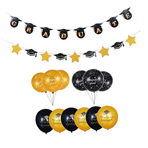 Alipis 1 Satz Abschlussballonfahne celebrations feierstahl Latexballons Set Dekoration für Bar ballongas balloon ballonie Partydekorationen Partyballons und Banner Abschlussballons Papier von Alipis