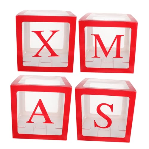 Alipis 1 Satz Boxen Weihnachtsballonbox Ballonnummern Ballonbogenständer Mit Sockel Weihnachten Hochzeitsballonblock Weihnachtsparty-dekoration Weihnachtsballons Pvc-material Rot von Alipis