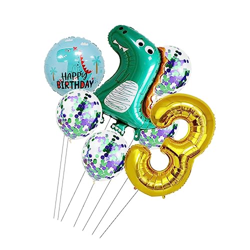 Alipis 1 Satz Dinosaurier-ballon-set Luftballons Partydeko Zahlenballon Geburtstags-konfetti-ballon Partyschmuck Folienballons Konfettiballons Zum Geburtstag Aluminiumfolie von Alipis