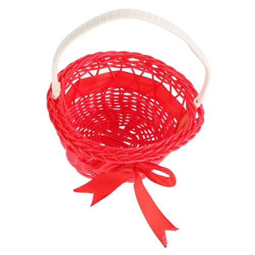 Alipis 1 Satz Einfacher Blumenkorb Tischdekoration Multifunktionale Körbe Rattankorb Wohnaccessoires Körbe Geflochtener Aufbewahrungskorb Rattan-campingkorb Plastik Rot 5st von Alipis