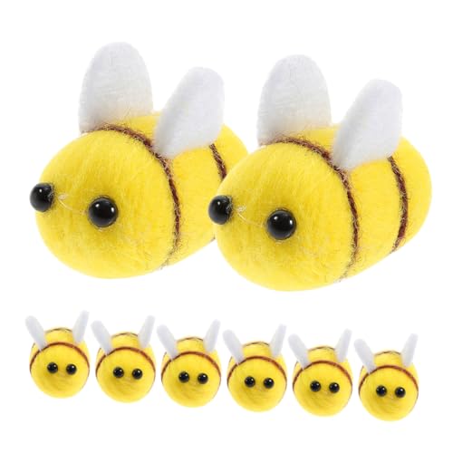 Alipis 1 Satz Kleiner Bienenanhänger Set Zur Herstellung Von Ohrringen Bienen-Halloween-Handwerk Bienenplüsch Honigbienen-plüschtier Mini-bastelset Bälle Basteln Haarband Yellow Wolle 8st von Alipis