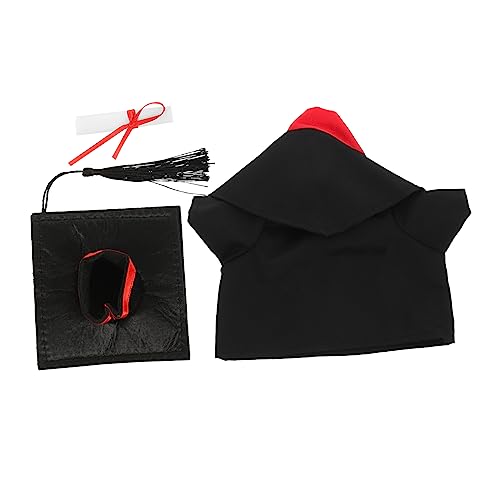 Alipis 1 Satz Puppen Abschlussanzug Kleidung Das Tier Stofftier Kostüme Hüte Outfits Tiere Mini Plüschtiere Bär Puppe Abschlusskostüm Mütze Kleid Zertifikat Set Stoff von Alipis