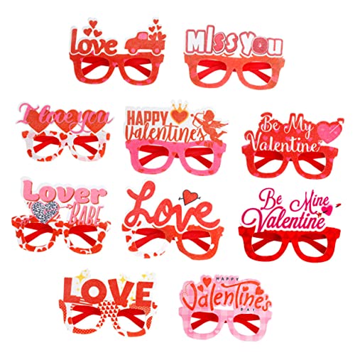 Alipis 1 Satz Valentinsbrille Partybecher Lieferungen Favorisieren Teller Cocktailgläser Dekorationen Jubiläum Gefälligkeiten Liebe Herz Sonnenbrille Rave Coupe Martini Foto Plastik 10st von Alipis