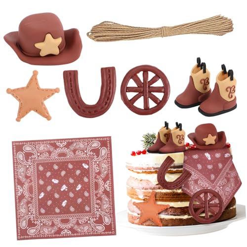 Alipis 1 Set Jeans Partyanzug Cowboy Kuchendekoration Western Party Mittelstücke Cowboy Kuchenaufsatz Dekorationen Cowboystiefel Kuchenaufsatz Western Kuchendekoration Western von Alipis