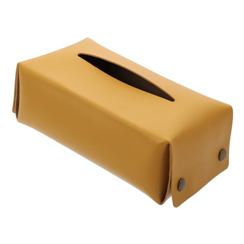 Alipis 1 Stück Karton Pu Tischplatte Tissue-Boxen Einheit Wasser Spender aufbewahrungsdose Storage Boxes han karteikasten Organizer Aufbewahrungsbehälter Papierhalter Pappschachtel Yellow von Alipis