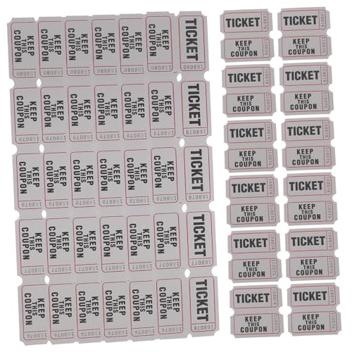 Alipis 100St Tickets für die Tombola event jahrestag schule der das spiel tummelplatz Los Bingo-Maschine rote Tombola-Tickets Auto-Bingo Karneval Partyzubehör Auktionstickets Papier Grey von Alipis