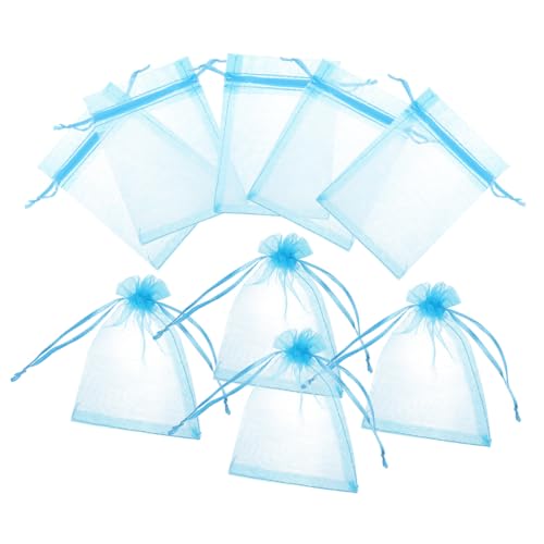 Alipis 100st Geschenktüte Zur Taufe Füllstoffe Ring Tabletts Tasche Sackleinen Schleife Bausatz Hochzeit Gefüllt Kleine Süßigkeitentüten Mesh-geschenkbeutel Organza Blue von Alipis