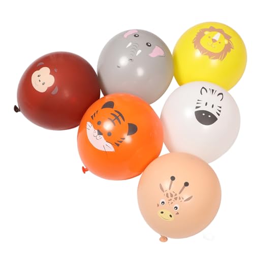 Alipis 12 Stück Latexballons Affenballons Jubiläumsballons Dschungeltierballons Zootierballons Tierdruckballons Löwenballons Kinderpartyballons Tigerballonemulsion von Alipis