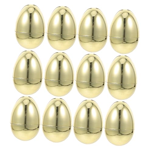 Alipis 12st Ostern Simulierte Goldene Eier Gastgeschenke Für Ostern Dekoratives Osterei Ostereier Jumbo-Eier Osterei-Dekorationen Süßigkeitenbehälter Für Ostern Ostereibehälter Plastik von Alipis