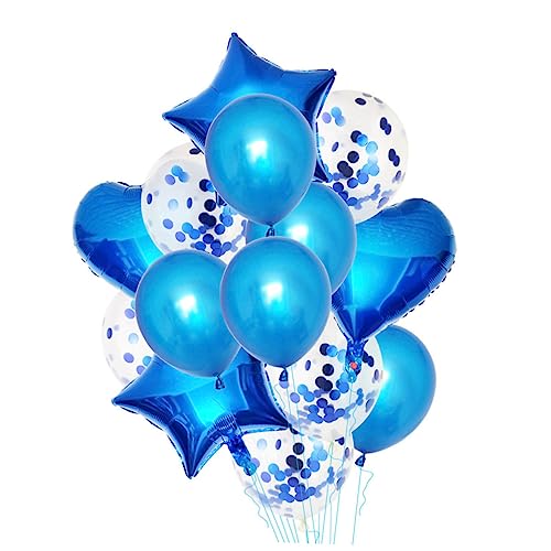 Alipis 14 Teiliges Aluminium Film Ballon Set Dekorative Luftballons Für Partys 2 Herzballons 2 Pentagramm Ballons 5 Perlmuttfarbene Latexballons 12 von Alipis