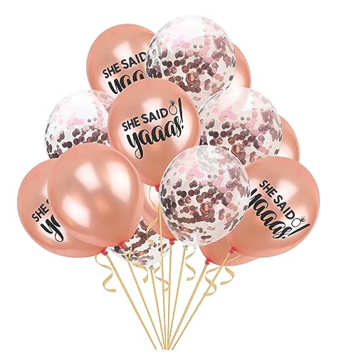 Alipis 15er Set She Said Roségold Und Konfetti Latexballons Für Hochzeiten Junggesellinnenabschiede Und Verlobungsfeiern Perfekte Partydekorationen von Alipis