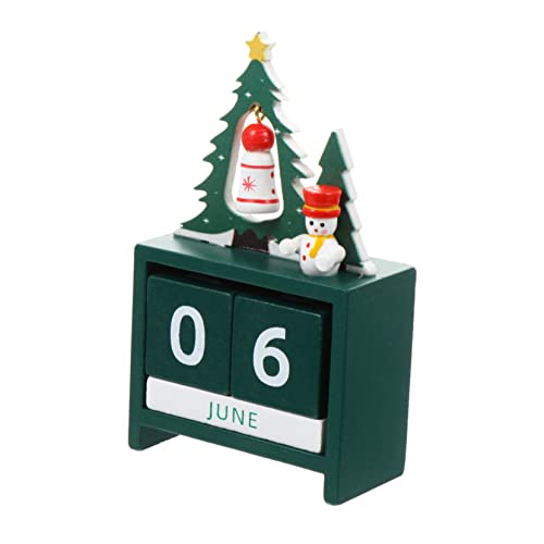 Alipis 1Stk Christbaumkalender Weihnachtsadvent weihnachtszahl datumsblöcke sterben büro dekoration tischkalender Weihnachtskalender aus Holz Monat Datumsanzeige Kalender hölzern Green von Alipis