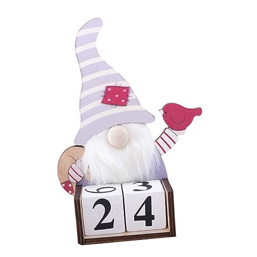 Alipis 1Stk Weihnachtskalender tomte gnome puppe Adventskalender 2022 weihnachtsdeko immerwährender kalender Holzschilder geschenke Tischkalender aus Holz manueller Stereokalender von Alipis