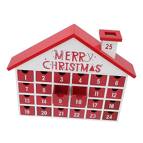 Alipis 1stk Countdown-kalenderschublade Krippe Dekorationen Für Zuhause Heimdekoration 3d-santa-adventskalender Weihnachtsdekoration Klappkalender 2022 Schubladenhaus- Holz Rot von Alipis