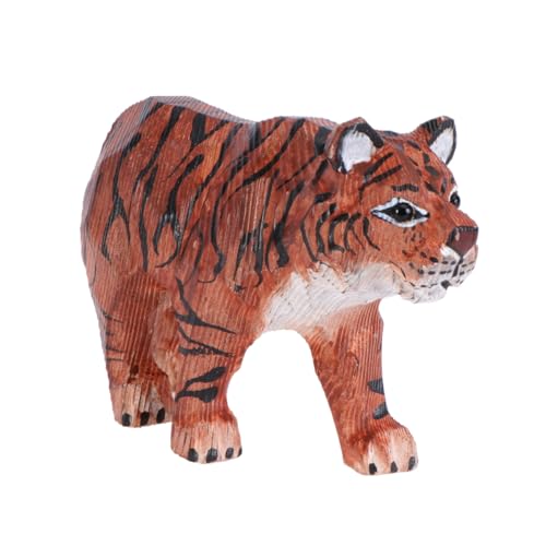 Alipis 1stk Tiger-Kiefer-Ornament Tischminiaturen Katze Armband Babyzimmer-Dekoration Tigermodell Katzenfigur Katzenschmuck Tiger Geschnitzter Tiger Tiere Plüsch Hölzern Brown von Alipis