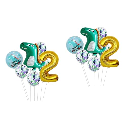 Alipis 2 Sätze Dinosaurier-Ballon-Set Luftballons zum Babygeburtstag Zahlenballon Folienballons Partyschmuck die familienfeier dinozug Geburtstagsparty liefert Partyzubehör Aluminiumfolie von Alipis