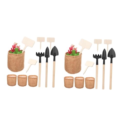 Alipis 2 Sätze Gartenwerkzeug-Set Gartenarbeit zubehör Mini-Schaufel Bonsai-Kit saftige Werkzeuge Gartenschaufel Hand Pflanzenetiketten Pflanzenpflanzer Gartenspaten Handschaufel hölzern von Alipis