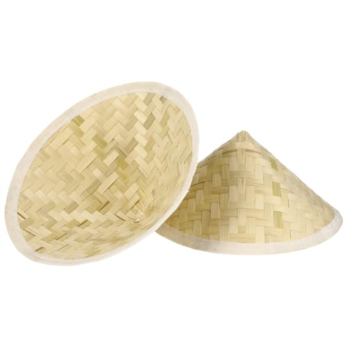 Alipis 2 Stück Orientalische Hüte Asiatische Strohhüte Lustige Partyhüte Konische Hüte Reisbauernhüte Gartenfischerhut Traditioneller Chinesischer Stil Sonnenhüte Chinesische von Alipis