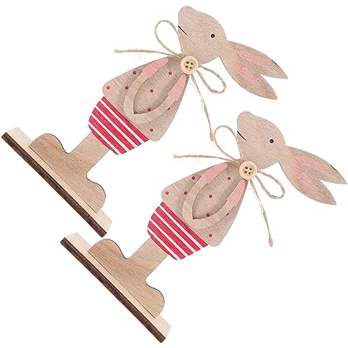 Alipis 2 Stück Osterdekorationen Osterhasen Dekoration Ostern Tischdekoration Osterkaninchen Dekoration B Mini Tier Hase Osterzubehör Tischschild Aus von Alipis