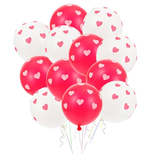 Alipis 20St rot-weißer Liebesballon Partygeschenke Ballongirlande pastellfarbene Luftballons hochzeitsdeko wandverkleidung balongas Partyballon zum Valentinstag Hochzeitsballon Emulsion von Alipis