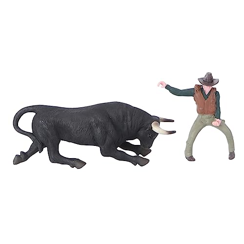 Alipis 2St Cowboy Stierkampf Modell plasure caakg Einzigartige Dekoration Modischer Schmuck Stierfigur Pferde Figuren Stierkampf-Spielzeugmodell Stierkampf-Modell Plastik von Alipis