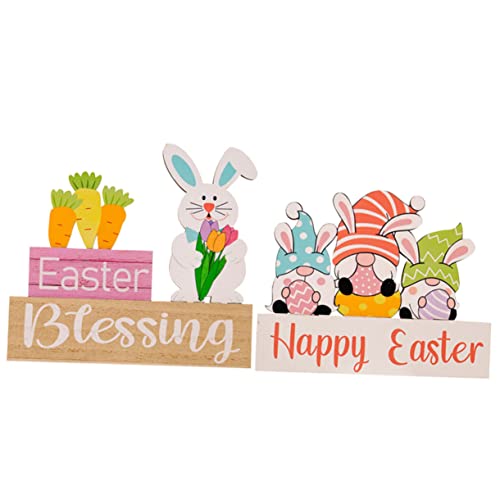 Alipis 2St Osterdekorationen basteln Ostern osterbasteln ostergeschenkideen Ostern Geschenkideen Aquarium-Ornamente Karikatur Reize Osterhasen-Dekorationen für zu Hause Desktop- Holz von Alipis