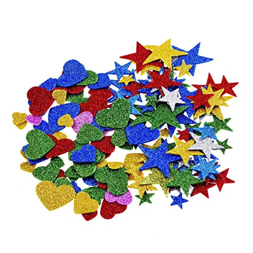 Alipis 2er Set Glitzer Sterne & Herzen Aufkleber Für Wand Und Decke Selbstklebende Dekorationssticker Für DIY Projekte Und Bastelideen Glitzernde Wandsticker Für Kinderzimmer Und von Alipis