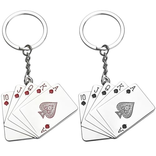 Alipis 2er Set Pokerkarten Schlüsselanhänger Kreative Schlüsselanhänger Mit Spielkarten Design Ideal Als Oder Zur Dekoration Von Taschen + von Alipis