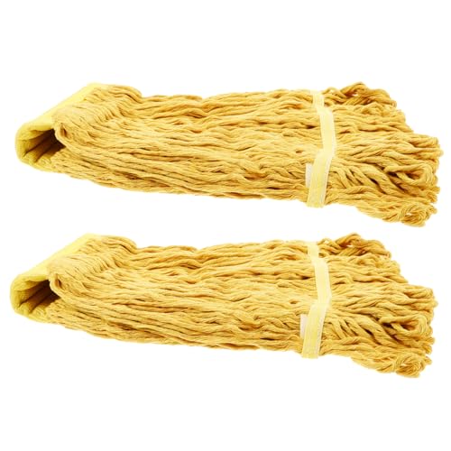 Alipis 2st Ersatzmoppkopf Handhaben Moppgriffe Selbstquetschender Mini-mopp Reiniger Moppköpfe Mop Und Eimer Mopp Für Wände Mopps Blitz-power-mop Wischen Wischpads Baumwollgarn Yellow von Alipis