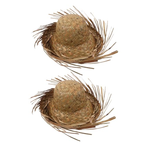 Alipis 2st Strohhut Handgewebter Hut Disco-hut Hut Mit Breiter Krempe Sommer Bucket Hats Fischerhut Aus Stroh Sonnenhut Aus Stroh Sommermützen Für Damen Hawaii-hüte Für Männer Beige von Alipis