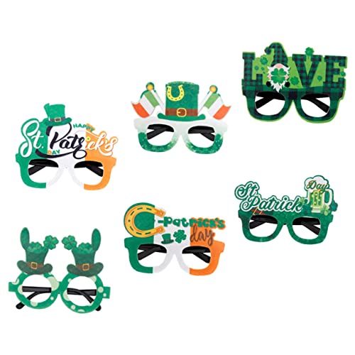 Alipis 3 Sätze Kleebrille Witzige Brillen Party Brillen Partybrillen Spassbrillen Partygläßer Partyglasses Foto-Requisiten St. Patricks Tagesbrille Partyzubehör Plastik 6 Stück * 3 von Alipis