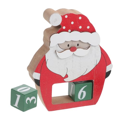 Alipis 3D-Kalender weihnachtskalender weihnachtsdeko wohnzimmer Holz Wandschmuck Adventskalender Holz Weihnachtliche Holzdekoration Adventskalender 100 Tage Feiertagskalender hölzern rot von Alipis