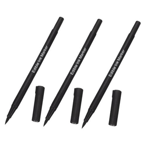 Alipis 3St Backen pigmentierung Stift essbarer Backstift Marker für Lebensmittelfarbe essbare stifte Backstifte für Kekse Kuchen Lebensmittelmarker Kekse Stift zeichnen Plastik Black von Alipis