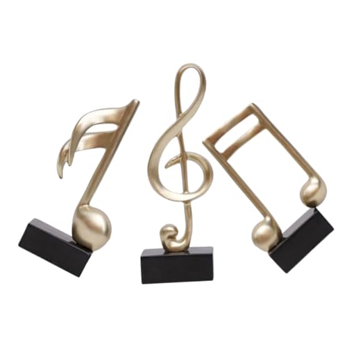 Alipis 3st Verzierungen Mit Musiknoten Tischdekoration Zum Basteln Musiknoten Souvenirs Vorhanden Musiknote Dekorative Verzierung Schreibtischmusik-Ornament Notenstatuen Harz Golden von Alipis