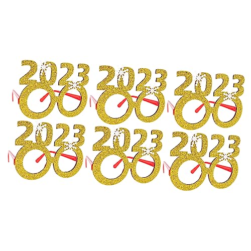 Alipis 4 Sätze 2023 Partybrille Neon-Accessoires Weihnachtsdekorationen Partydekorationen Geführte Lichterketten Weihnachtsfeier Brillen Requisiten Cosplay-Brille Vlies Golden 6 Stück * 4 von Alipis