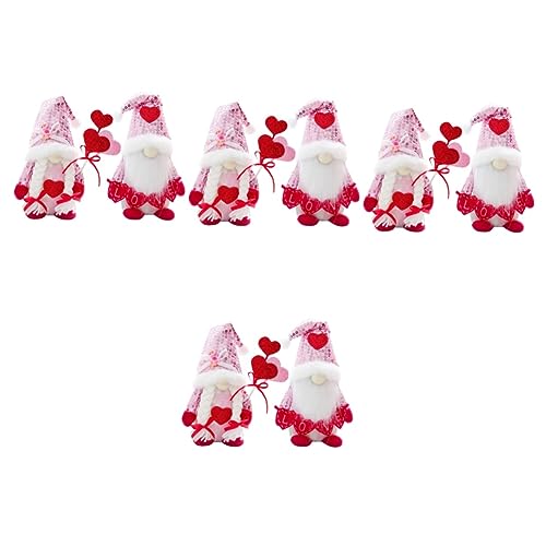 Alipis 4 Sätze Liebe Paillettenpuppe Halloween-Girlande Dekorationen Bücherregal Dekoration Buchregal Dekoration Plüsch-Valentinstag-zwerg GNOME Puppenschmuck Paillettenstoff 2 Stück * 4 von Alipis