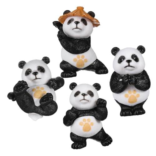 Alipis 4 Stück Fitness-Panda-Modell Panda-spielzeugfigur Miniatur-tierfiguren Realistisches Tierspielzeug Kreatives Panda-dekor Panda-figurenspielzeug Tortenfigur Panda-Sweatshirt PVC von Alipis