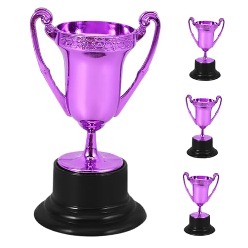 Alipis 4 Stück Mini-Trophäe plastikbecher Party Dekoration Kunststoff Trophäen -Trophäen Dekorationsobjekt Trophäe Feier-Trophäen- kleine Trophäe Violett von Alipis