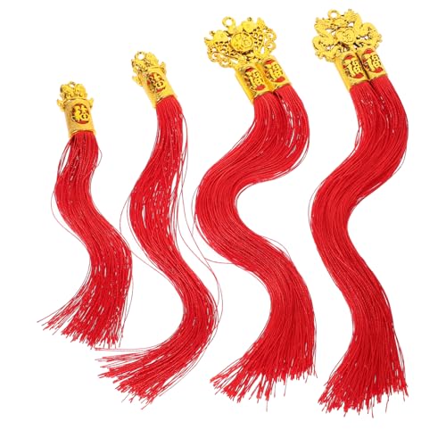 Alipis 4 Stück Schlüsselband Mit Chinesischem Knoten Mondjahr-Drache Chinesische Ornamente Roter Chinesischer Knoten Feng-Shui-Ornamente Quastengirlande Drachen Mondneujahr Kabel von Alipis