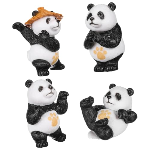 Alipis 4er Set Cartoon Panda Figuren Niedliche Panda Dekoration Für Zuhause Tischornament Und Kuchenverzierung Miniature Panda Statues Ideales Für Panda Liebhaber von Alipis