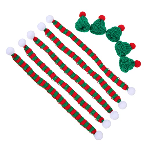 Alipis 5 Sets Weihnachten Mini -hüte Schals Requisiten Weinflaschenabdeckungen Wein Miniaturdekorationen von Alipis