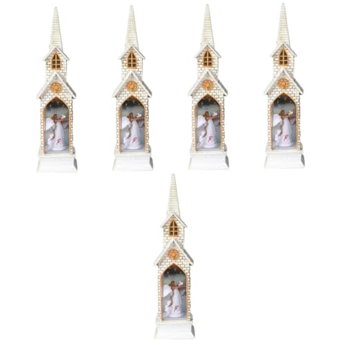 Alipis 5 Stk Weihnachtsbeleuchtung fairy lights feenlampe weihnachtswindlicht christmas light weihnacjtsdeko Weihnachtslampendekor Kirche Windlaterne Kirche dekorative Lampe abs Weiß von Alipis