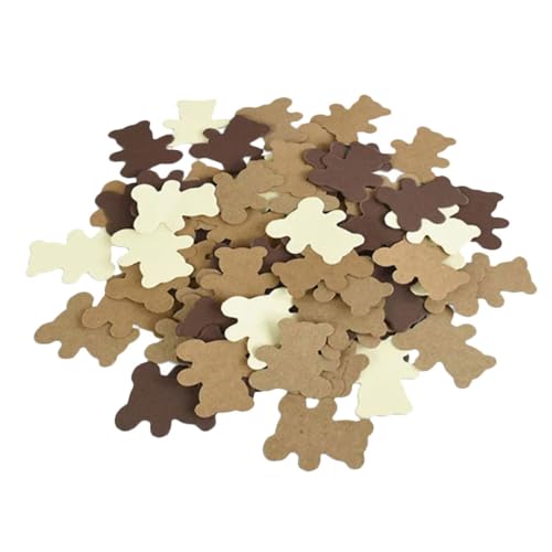 Alipis 500Pcs Bären Konfetti Braune Dekorationen Runde Dekorationen Tischdekorationen Bürodekorationen Körper Display Farbe Palette Charm Anhänger Schlüsselketten Konfetti Dekorationen von Alipis