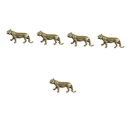 Alipis 5St dekorative Ornamente chinesisches Tierkreiszeichen holziges Spielzeug Mini-Spielzeug eine tierische bescherung Chinese Zodiac Desktop Messingdekor dekorative Tigerstatue Golden von Alipis