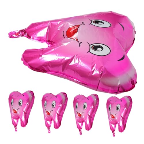 Alipis 5st Zahnballon Zahnparty-luftballons Zahn Ballon Blase Süßigkeiten-ballon Wasserballon Ballonbogen-kit Dekorationen Für Die Babyparty Eisballons Aluminiumfolie Rosa von Alipis